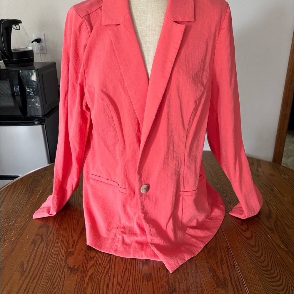 Maurices Coral Blazer Jacket Lightweight Notched Lapels